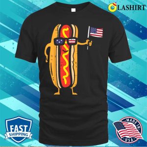 Hotdog Sunglasses American Flag Usa Funny 4th Of July Fourth T shirt 1