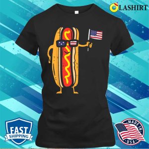 Hotdog Sunglasses American Flag Usa Funny 4th Of July Fourth T shirt 2