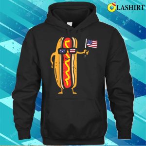 Hotdog Sunglasses American Flag Usa Funny 4th Of July Fourth T shirt 3