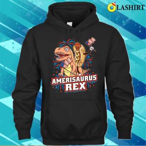 Hotdog T Rex Dinosaur 4th Of July Amerisaurus Funny Gifts T shirt 3