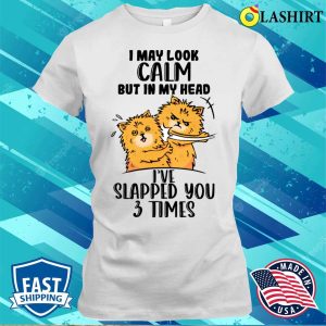 I May Look Calm In My Head Ive Slapped You 3 Times Dog Shirt 1