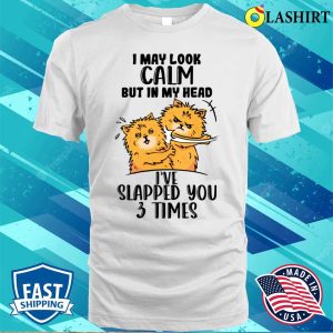 I May Look Calm In My Head Ive Slapped You 3 Times Dog Shirt