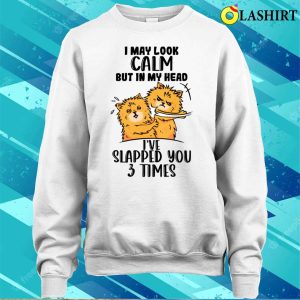 I May Look Calm In My Head Ive Slapped You 3 Times Dog Shirt 4