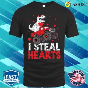 I Steal Hearts T-shirt, I Steal Hearts Dinosaur Valentines Day T-shirt