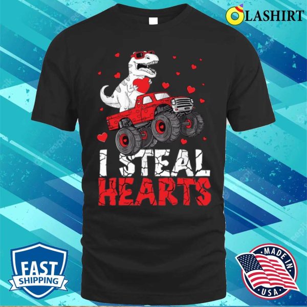 I Steal Hearts T-shirt, I Steal Hearts Dinosaur Valentines Day T-shirt