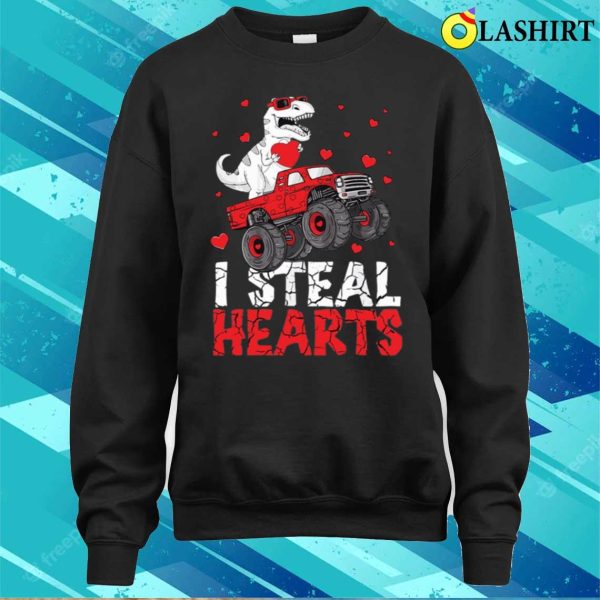 I Steal Hearts T-shirt, I Steal Hearts Dinosaur Valentines Day T-shirt