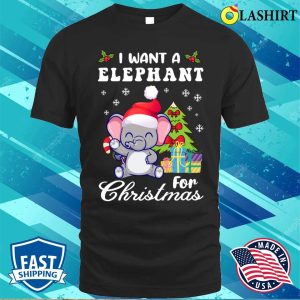 I Want A Elephant For Christmas Baby Elephants Christmas T shirt 1