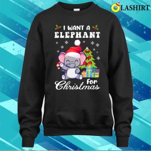 I Want A Elephant For Christmas Baby Elephants Christmas T shirt 4