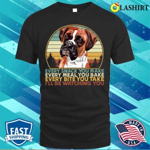 Ill Be Watching for You Boxer Lover Christmas Boxers Dog T Shirt 1