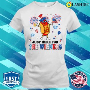 Im Just Here For The Wieners 4th Of July Usa T shirt 1