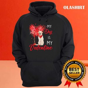 Labrador Dog Heart Tree My Dog Is My Valentine Yellow Labrador T shirt 3