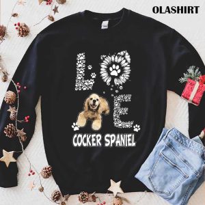 Love Cocker Spaniel Floral Dog Lover Gift T shirt 1