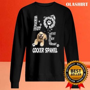 Love Cocker Spaniel Floral Dog Lover Gift T shirt 2