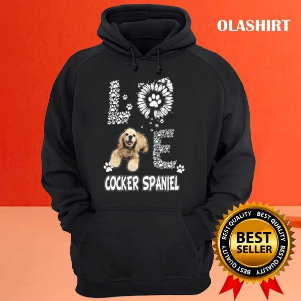 Love Cocker Spaniel Floral Dog Lover Gift T-shirt