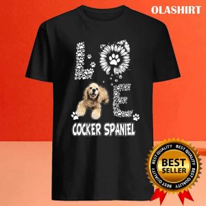 Love Cocker Spaniel Floral Dog Lover Gift T shirt 4