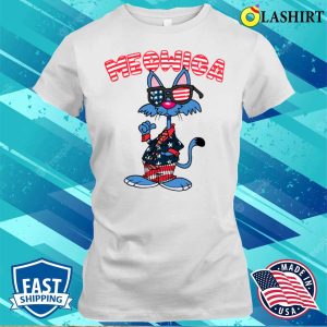 Meowica T shirt Meowica Usa American Flag Cat T shirt 1