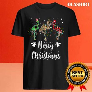 Merry Christmas Flamingo T shirt Trending Shirt 4