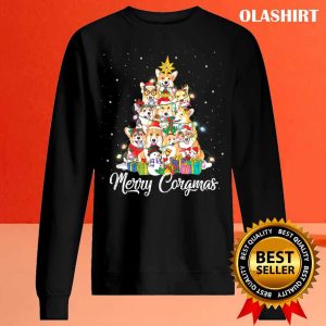 Merry Corgmas Corgi Christmas Tree Fairy Lights Dog Lover T Shirt 2