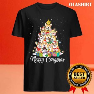 Merry Corgmas Corgi Christmas Tree Fairy Lights Dog Lover T Shirt 4