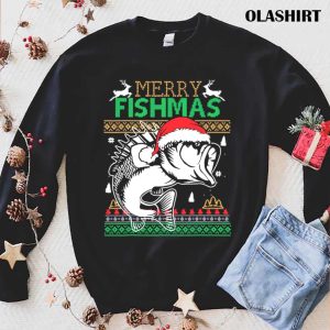 Merry Fishmas Funny Merry Christmas Fishing Lover T shirt 1