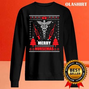 Merry Nursemas Ugly Christmas Sweater Nurse T-shirt