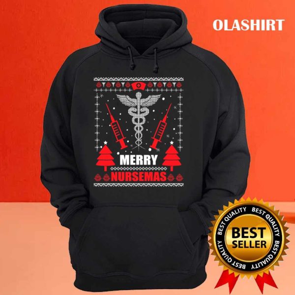 Merry Nursemas Ugly Christmas Sweater Nurse T-shirt