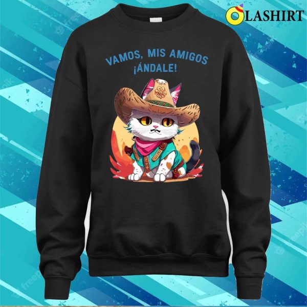 Mexican Cat T-shirt, Vamos Andale Mexican Cat T-shirt