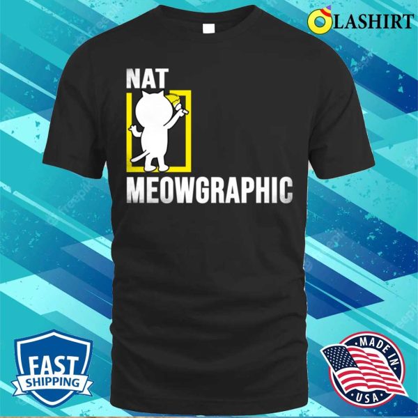 Nat Meographic Funny Hilarious Cat Expression Flannel T-shirt