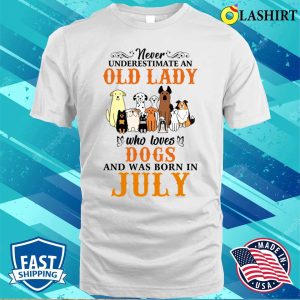 Never Underestimate An Old Lady Loves Cats Born In July Shirt 2