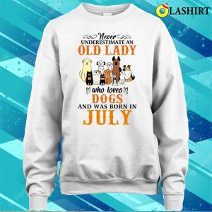 Never Underestimate An Old Lady Loves Cats Born In July Shirt 4