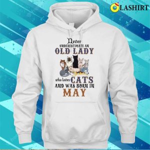 Never Underestimate An Old Lady Loves Dogs Born In May Shirt 3