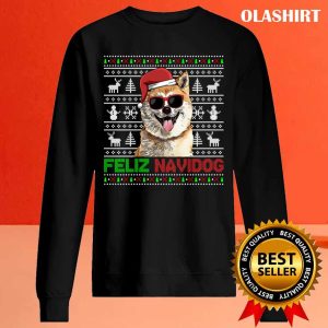 New Akitas Dog Feliz Navidog Funny Christmas T shirt 2