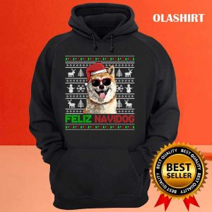 New Akitas Dog Feliz Navidog Funny Christmas T shirt 3