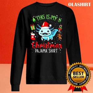 New Axolotl Socks Christmas Light Funny Family Pajamas Xmas Lover T shirt 2