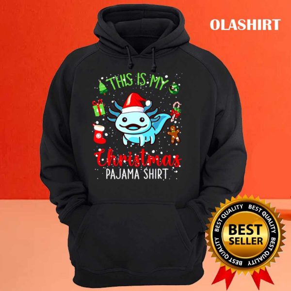 New Axolotl Socks Christmas Light Funny Family Pajamas Xmas Lover T-shirt