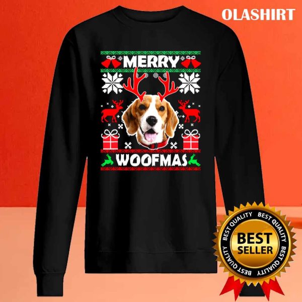 New Beagle Dog Merry Woofmas Christmas Dog Lovers Ugly Shirt