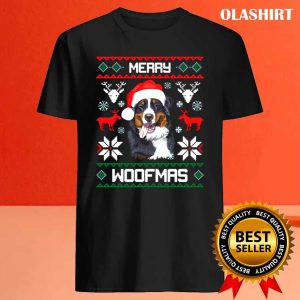 New Bernese Mountain Dog Merry Woofmas Funny Dog Xmas Shirt 4