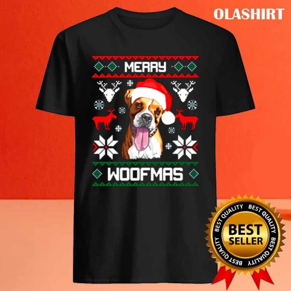 New Boxer Dog Merry Woofmas, Funny Dog Christmas Shirt