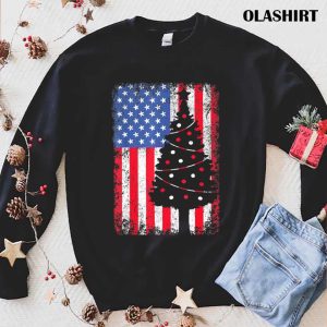 New Christmas American Flag Funny Family Xmas Pajamas Gift T-shirt