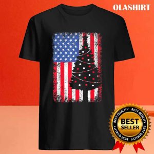 New Christmas American Flag Funny Family Xmas Pajamas Gift T shirt 4