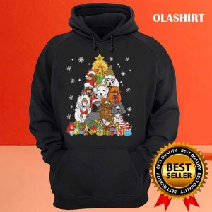 New Christmas Tree Lights Poodle Dog Lover Xmas Pajama T shirt 3