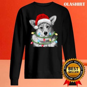 New Corgi Santa Christmas Tree Lights Xmas Gifts Boys Kids Men T shirt 2