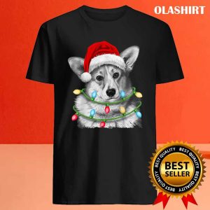 New Corgi Santa Christmas Tree Lights Xmas Gifts Boys Kids Men T shirt 4