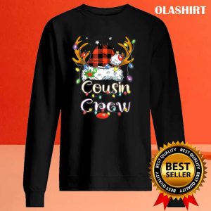 New Cousin Crew Santa Red Plaid Xmas Funny Christmas Pajamas T shirt 2