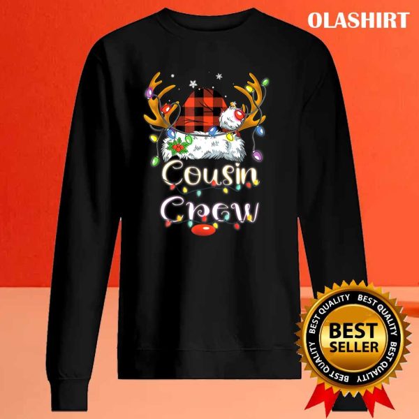 New Cousin Crew Santa Red Plaid Xmas Funny Christmas Pajamas T-shirt