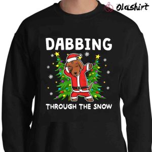 New Dabbing Through The Snow, Dachshund Dog Christmas T Shirt