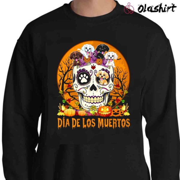 New Dia De Los Muertos Labrador Retriever T-shirt, Funny Cute Lab Dogs