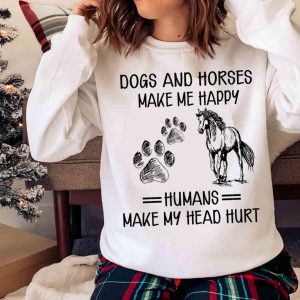 New Dogs And Horses Make Me Happy Shirt , Trending Shirt