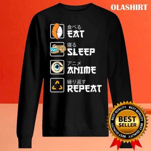 New Eat Sleep Anime Repeat Sushi Sloth Funny Kawaii Manga T Shirt 2