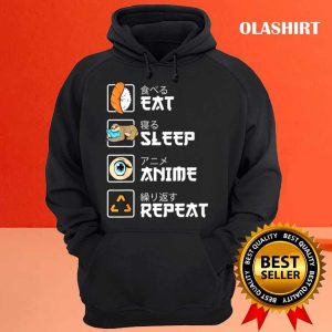 New Eat Sleep Anime Repeat Sushi Sloth Funny Kawaii Manga T Shirt 3